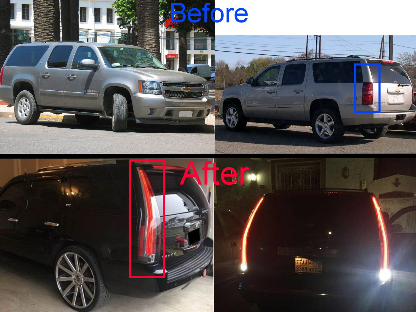 CrazyTheGod Suburban Fourth generation 2015-2016 SUV 5D LED Tail Rear Light Red for CHEVROLET CHEVY