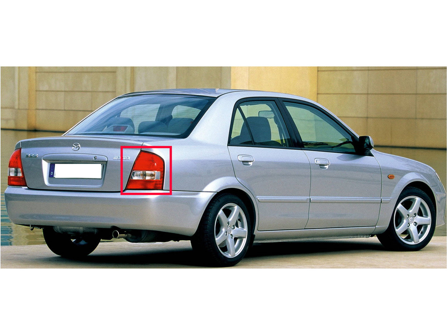 CrazyTheGod 323 BJ Eighth generation 1998-2004 Sedan 4D Clear Tail Rear Light Red/White V4 for MAZDA