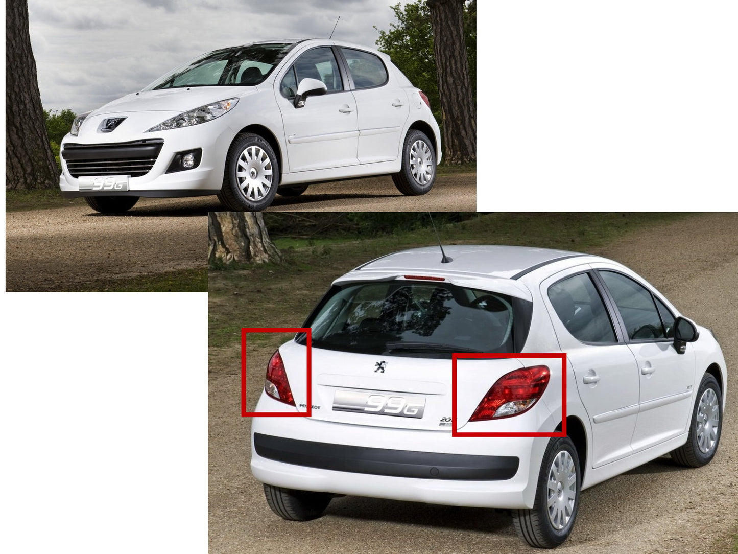 CrazyTheGod 207 2006-2014 Đèn hậu LED BAR Đèn hậu HATCHBACK V1 ĐEN cho PEUGEOT