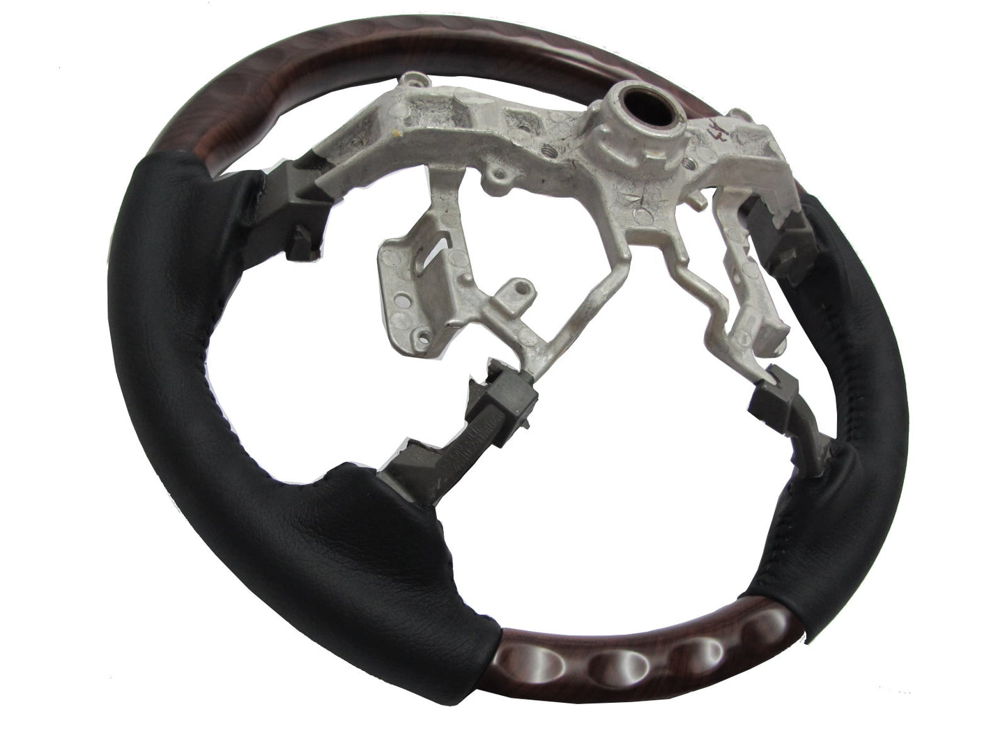 CrazyTheGod AURION XV40 2006-2011 STEERING WHEEL OE BROWN WOOD BLACK Leather for TOYOTA