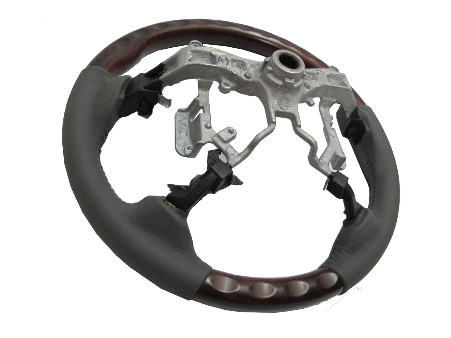 CrazyTheGod AURION XV40 2006-2011 STEERING WHEEL OE BROWN WOOD GRAY Leather for TOYOTA
