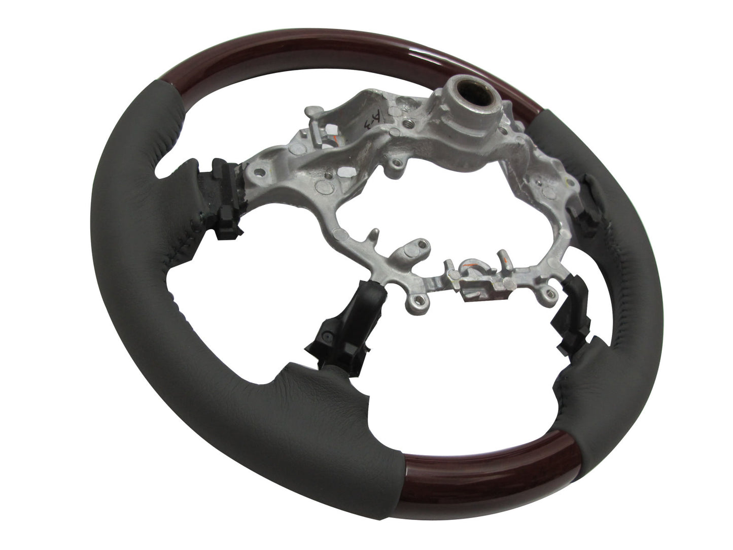 CrazyTheGod CAMRY XV50 2012-2014 STEERING WHEEL OE WALNUT WOOD GRAY Leather for TOYOTA