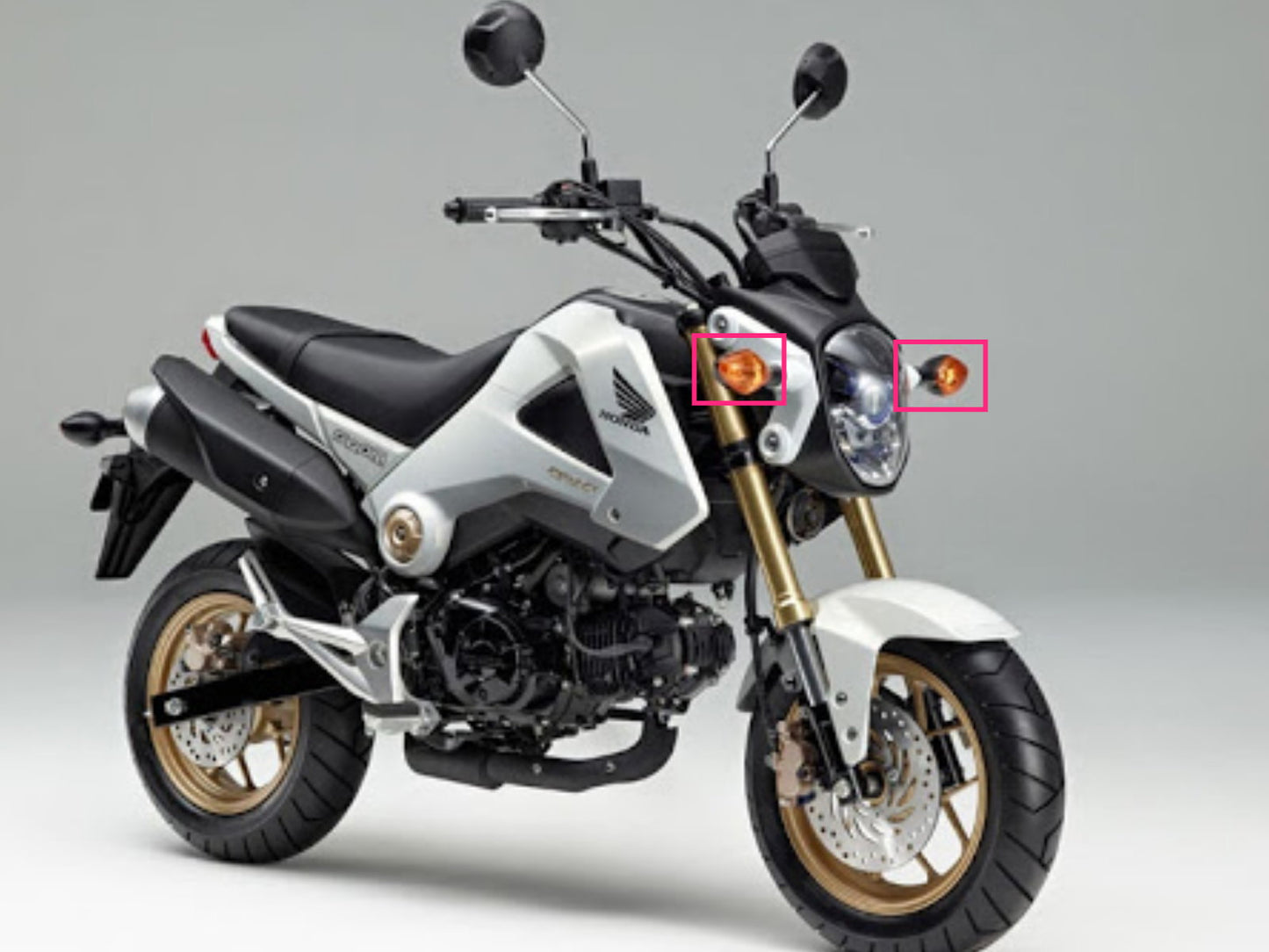 CrazyTheGod MSX125 2013-2015 ไฟ LED ข้างรถจักรยานยนต์แบบโครเมียมสำหรับฮอนด้า
