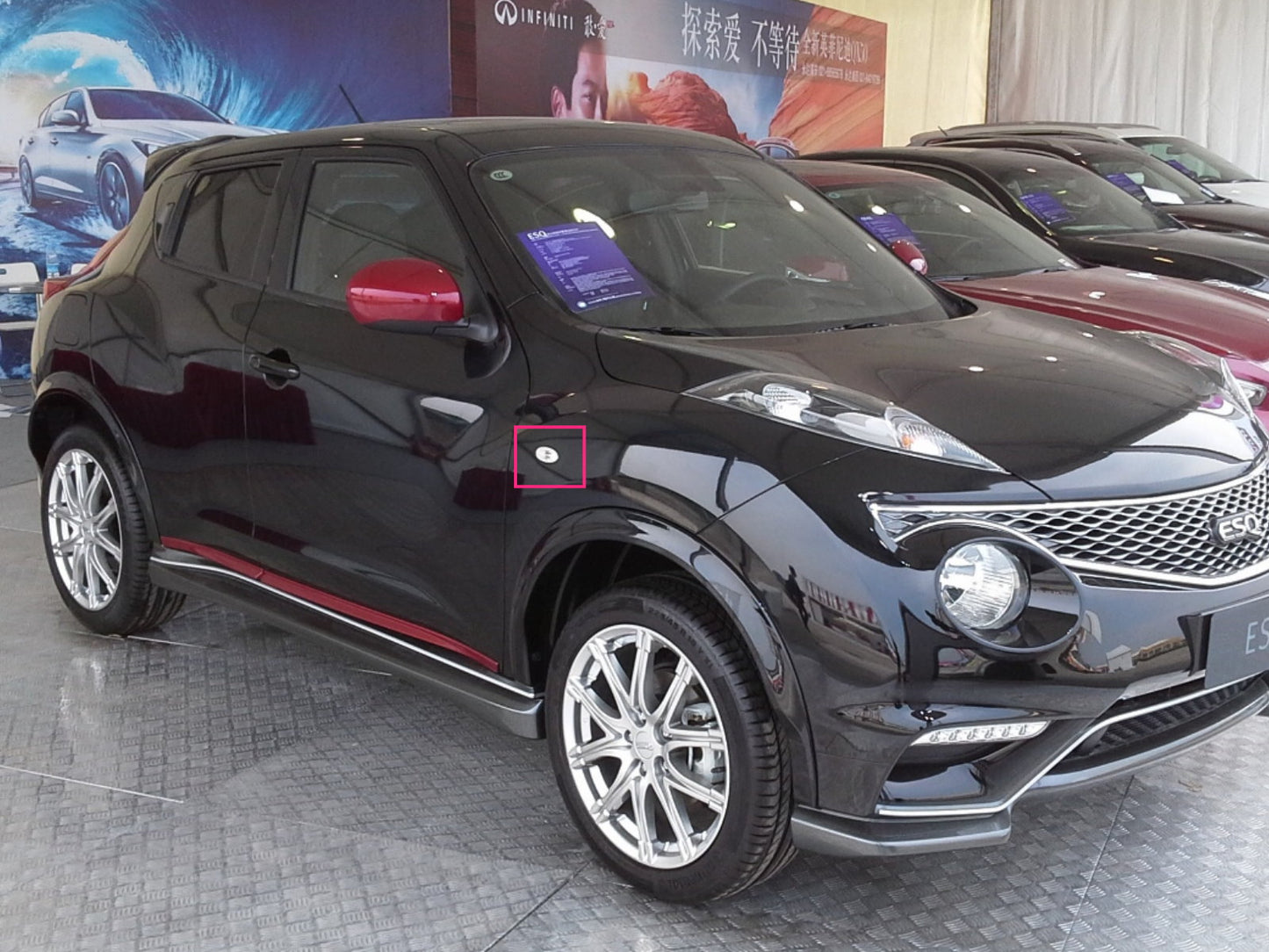 CrazyTheGod ESQ รุ่นแรกสำหรับรถ SUV ปี 2015-2019 ไฟเลี้ยวแบบไดนามิก LED 5D สีควัน สำหรับ INFINITI
