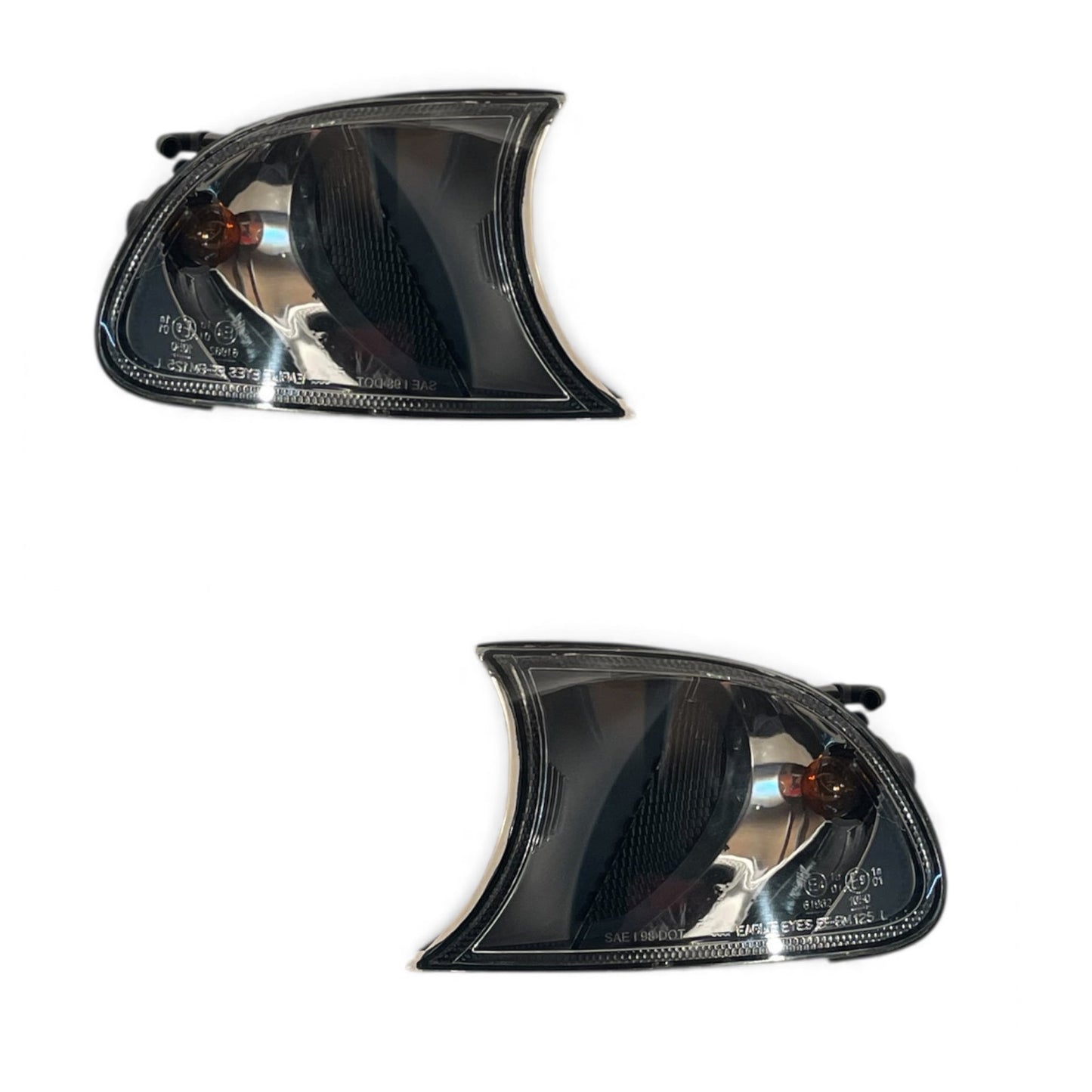 CrazyTheGod 3-Series E46 Fourth generation 1999-2001 Coupe/Convertible 2D Clear Corner Light Black for BMW