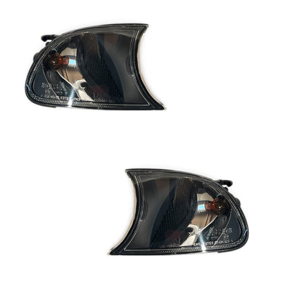 CrazyTheGod 3-Series E46 Fourth generation 1999-2001 Coupe/Convertible 2D Clear Corner Light Black for BMW