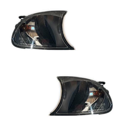 CrazyTheGod 3-Series E46 Fourth generation 1999-2001 Coupe/Convertible 2D Clear Corner Light Black for BMW