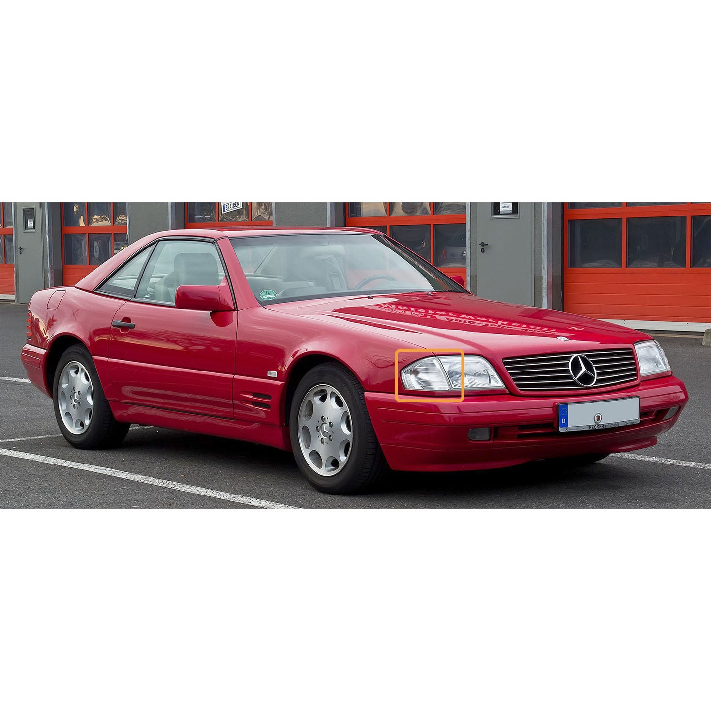 CrazyTheGod SL-CLASS R129 1990-2002 mui trần 2D đèn góc trong suốt mạ crôm cho Mercedes-Benz