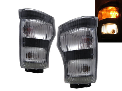 CrazyTheGod ELF 600P N-SERIES NPR NKR NHR 2004-Present Truck 2D Clear Corner Light Black for ISUZU