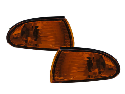 CrazyTheGod LANCER EVOLUTION EVO 1 2 3 1992-1996 Sedan 4D Clear Corner Light Amber/Yellow for Mitsubishi