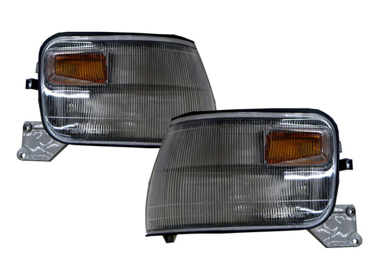 CrazyTheGod StarWagon L300 1999-Present VAN 4D Clear Corner Light Chrome/Gray for Mitsubishi