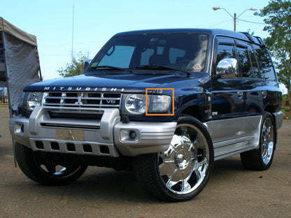 CrazyTheGod Montero V20 ไฟมุมใส 3D/5D สีดำ รุ่นที่สอง สำหรับรถ SUV ปี 1997-1999 สำหรับมิตซูบิชิ