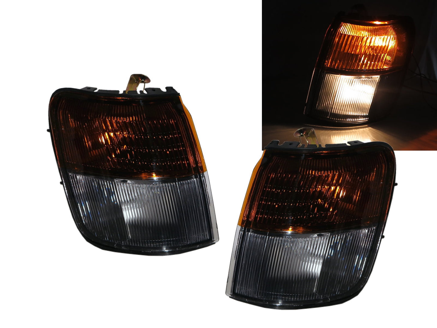 CrazyTheGod Pajero V20 Second generation 1991-1997 SUV 3D/5D Clear Corner Light Smoke/Yellow for Mitsubishi