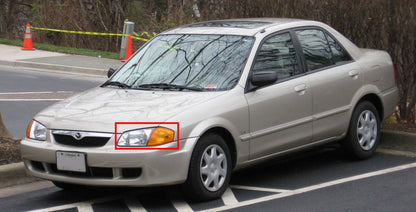 CrazyTheGod Familia BJ 1998-2003 Sedan/Wagon ไฟเลี้ยวด้านข้างแบบโครเมียมซ้ำสำหรับ MAZDA