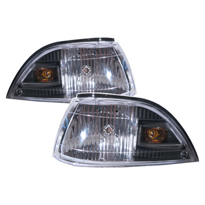 CrazyTheGod Corolla E90 Sixth generation 1988-1992 Sedan/Wagon 4D/5D Clear Corner Light Black for TOYOTA