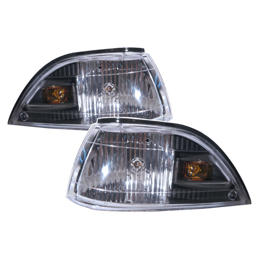 CrazyTheGod Corolla E90 Sixth generation 1988-1992 Sedan/Wagon 4D/5D Clear Corner Light Black for TOYOTA
