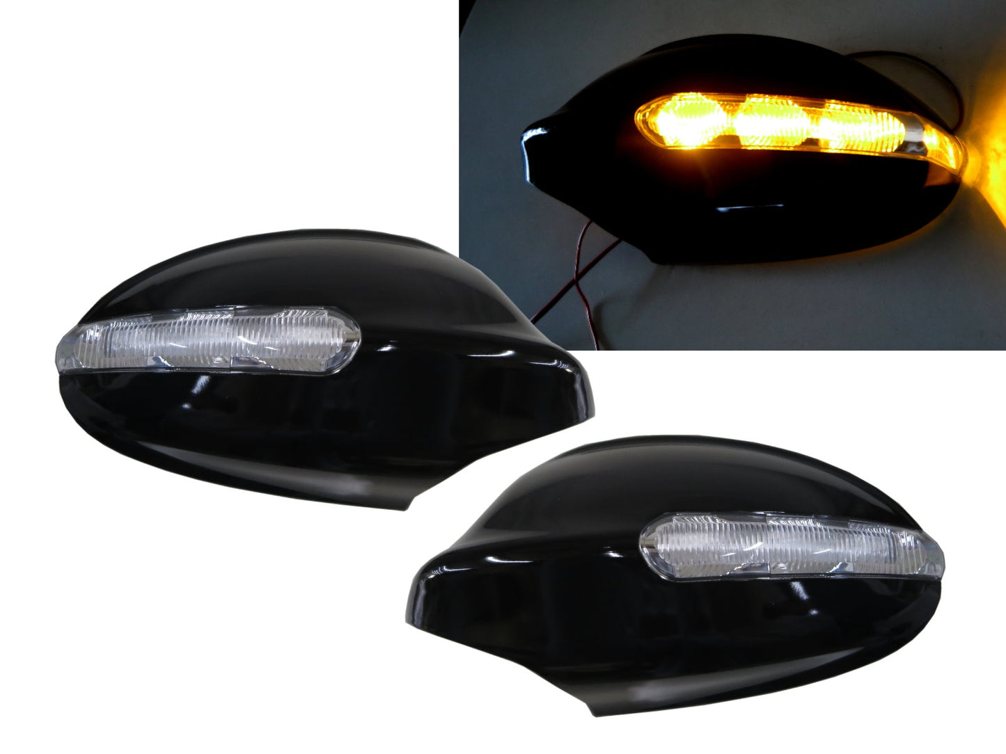 CrazyTheGod 3-Series E90/E91 Fifth generation 2004-2008 Pre-Facelift Touring/Sedan 4D/5D LED Mirror Cover Black for BMW