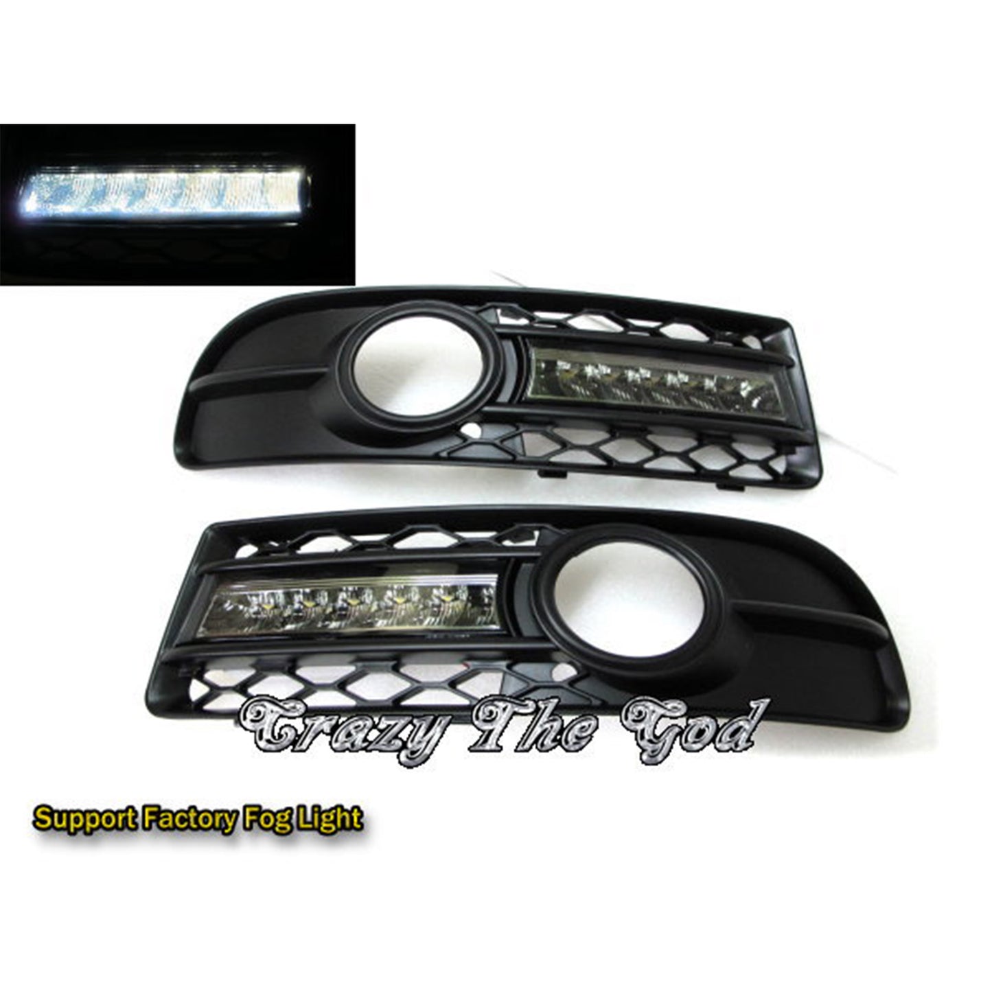 CrazyTheGod S4 Fourth generation 2005-2009 Sedan/Wagon 4D/5D LED DRL Daytime Running Light Lamp Black for AUDI