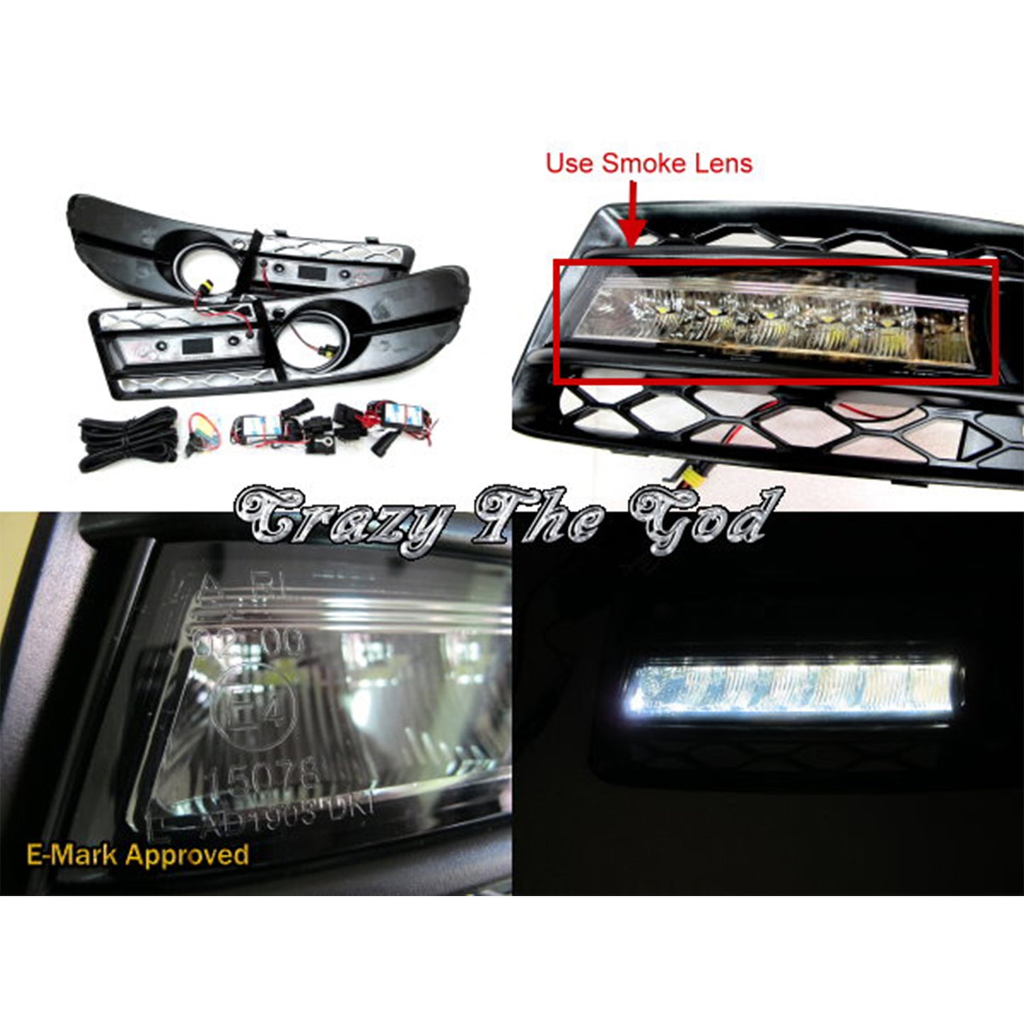 CrazyTheGod S4 Fourth generation 2005-2009 Sedan/Wagon 4D/5D LED DRL Daytime Running Light Lamp Black for AUDI