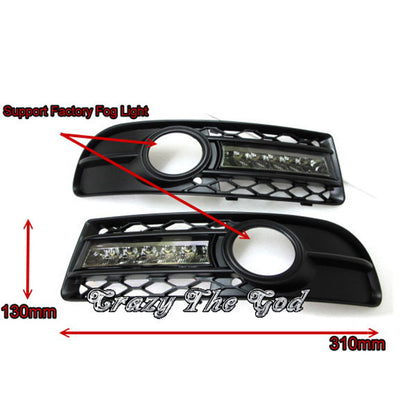 CrazyTheGod S4 Fourth generation 2005-2009 Sedan/Wagon 4D/5D LED DRL Daytime Running Light Lamp Black for AUDI