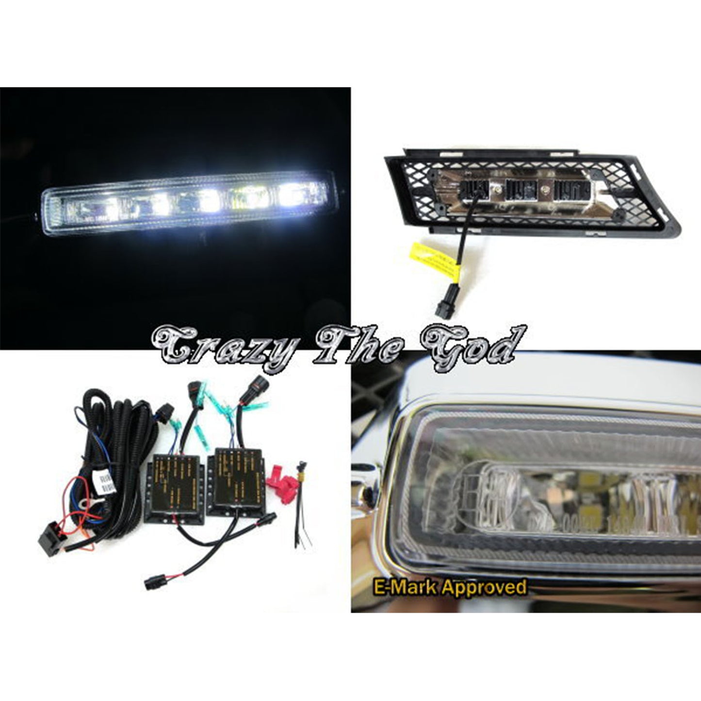 CrazyTheGod 3-Series E90 รุ่นที่ 5 ซีดาน 4D LED DRL Daytime Running Light โคมไฟโครเมียมสำหรับ BMW