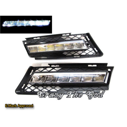 CrazyTheGod 3-Series E90 รุ่นที่ 5 ซีดาน 4D LED DRL Daytime Running Light Lamp โครเมียม V2 สำหรับ BMW