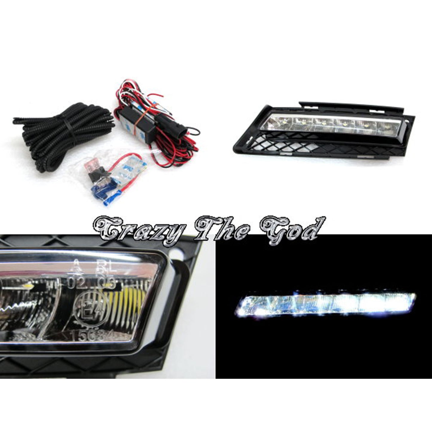 CrazyTheGod 3-Series E90 รุ่นที่ 5 ซีดาน 4D LED DRL Daytime Running Light Lamp โครเมียม V2 สำหรับ BMW