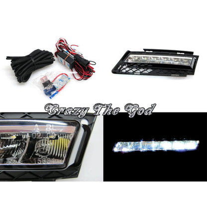 CrazyTheGod 3-Series E90 รุ่นที่ 5 ซีดาน 4D LED DRL Daytime Running Light Lamp โครเมียม V2 สำหรับ BMW