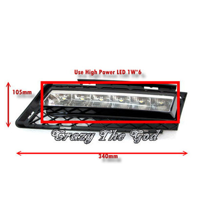 CrazyTheGod 3-Series E90 รุ่นที่ 5 ซีดาน 4D LED DRL Daytime Running Light Lamp โครเมียม V2 สำหรับ BMW