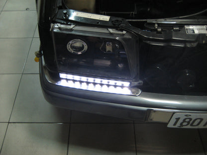 CrazyTheGod W124 1985-1996 ชุดแต่งขอบไฟหน้า DRL Daytime Running LED สีโครเมียม สำหรับ Mercedes-Benz