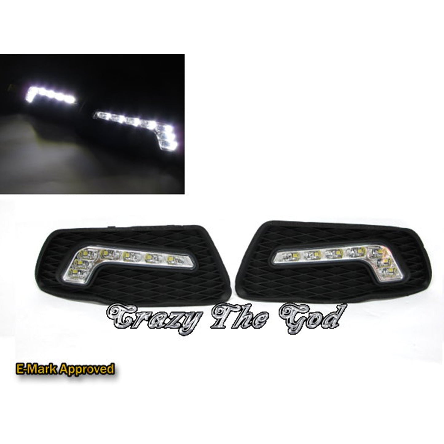 CrazyTheGod C-CLASS W204 Third generation 2006-2010 Sedan/Wagon 4D/5D LED DRL Daytime Running Light Lamp Black for Mercedes-Benz