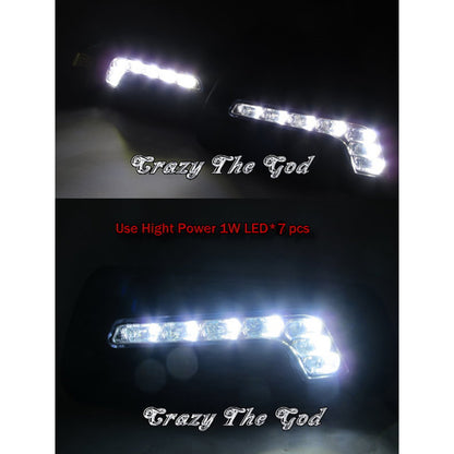 CrazyTheGod C-CLASS W204 Third generation 2006-2010 Sedan/Wagon 4D/5D LED DRL Daytime Running Light Lamp Black for Mercedes-Benz