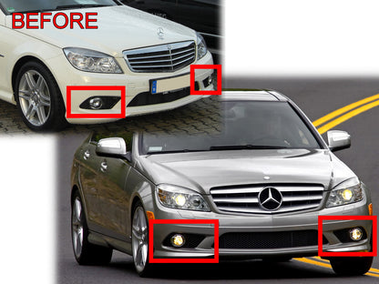 CrazyTheGod W204 2008-2011 PRE-FACELIFT แพ็คเกจสปอร์ต DRL Daytime Running LED ฝาครอบ Mercedes-Benz C300