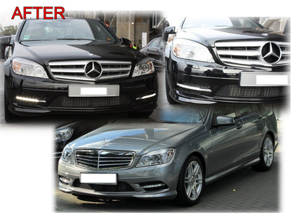 CrazyTheGod W204 2008-2011 PRE-FACELIFT แพ็คเกจสปอร์ต DRL Daytime Running LED ฝาครอบ Mercedes-Benz C300