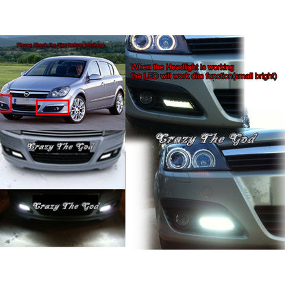 CrazyTheGod Astra H AH Fifth generation 2004-2006 Hatchback 5D LED DRL Daytime Running Light Lamp Black for HOLDEN