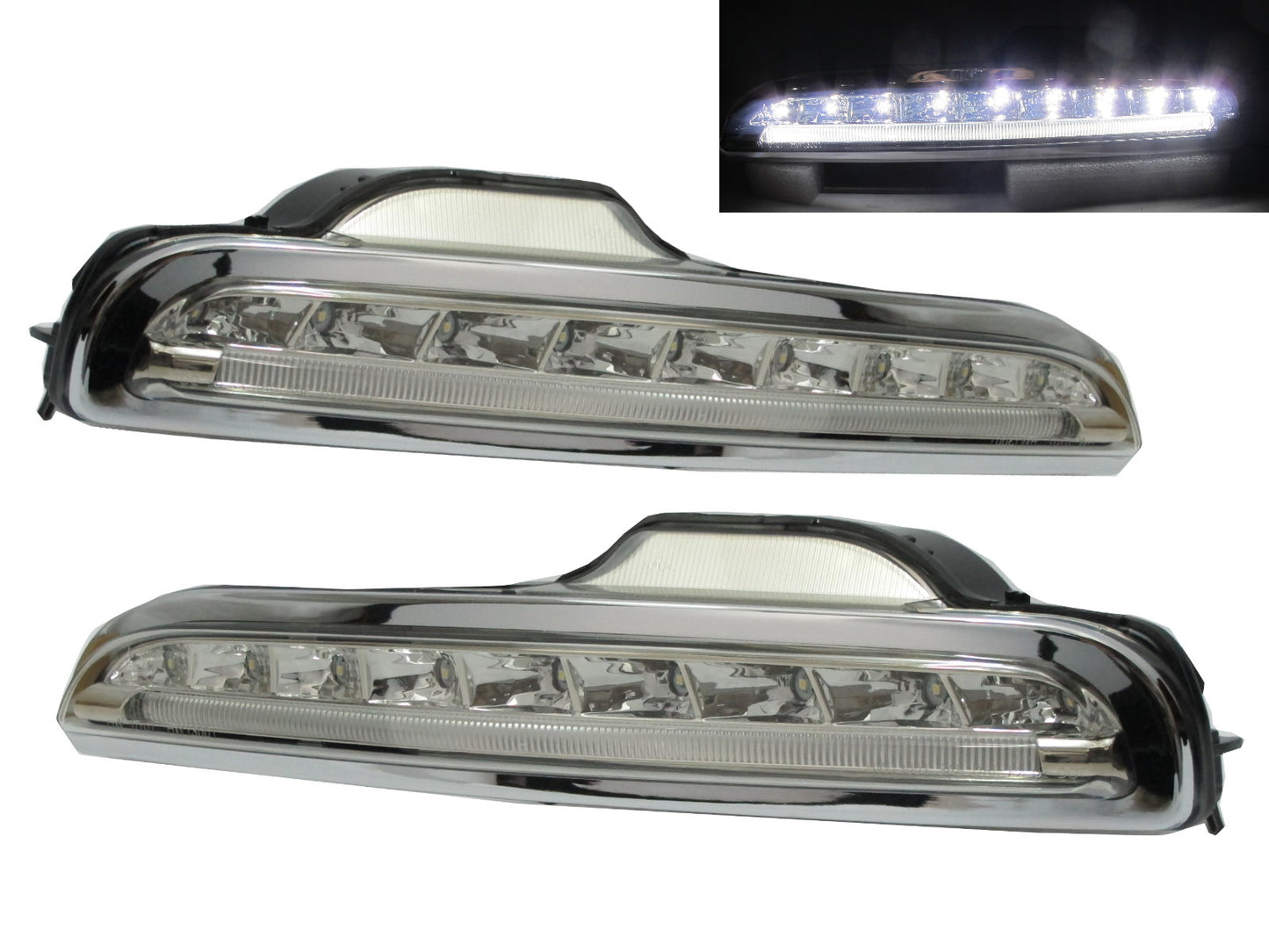 CrazyTheGod BOXSTER 987 2005-2008 DRL Daytime Running LED Fog Light CHROME for PORSCHE