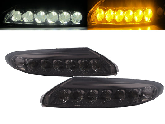 CrazyTheGod Carrera 997 911 2005-2008 TURBO DRL Daytime Running LED Fog Light SMOKE for PORSCHE