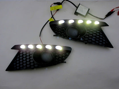 CrazyTheGod LEON MK2 1P 2006-2009 Pre-Facelift ฝาครอบไฟตัดหมอก LED DRL Daytime Running สำหรับ SEAT