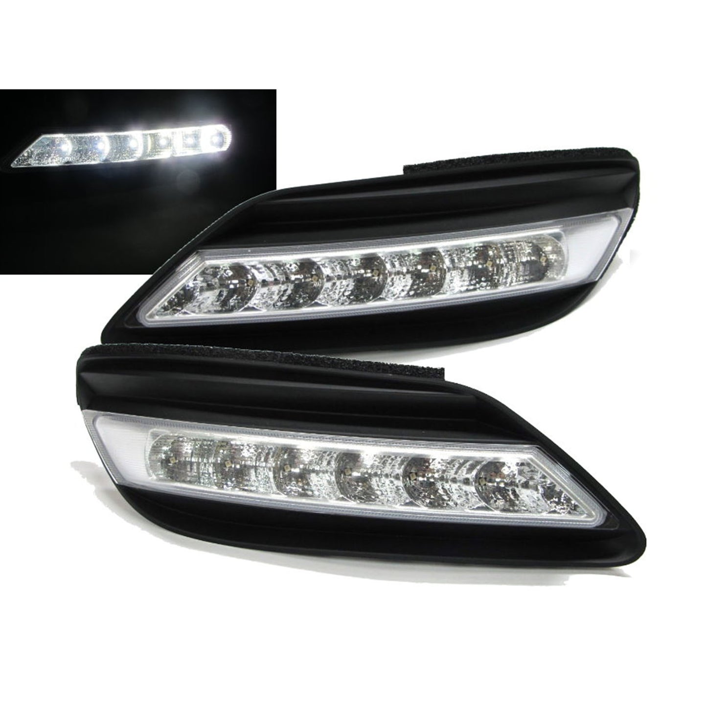 CrazyTheGod AURION XV40 2006-2009 Pre-Facelift Sedan 4D LED DRL Daytime Running Light Lamp Chrome for TOYOTA