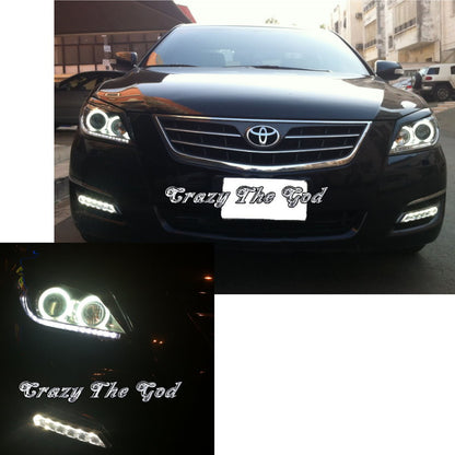 CrazyTheGod AURION XV40 2006-2009 Pre-Facelift Sedan 4D LED DRL Daytime Running Light Lamp Chrome for TOYOTA