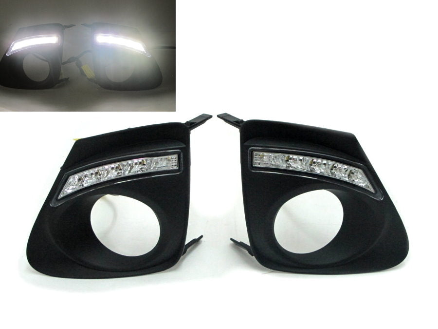 CrazyTheGod Corolla 2010-2013 E140 Facelifted LED DRL Daytime Running Fog Light Cover for TOYOTOA