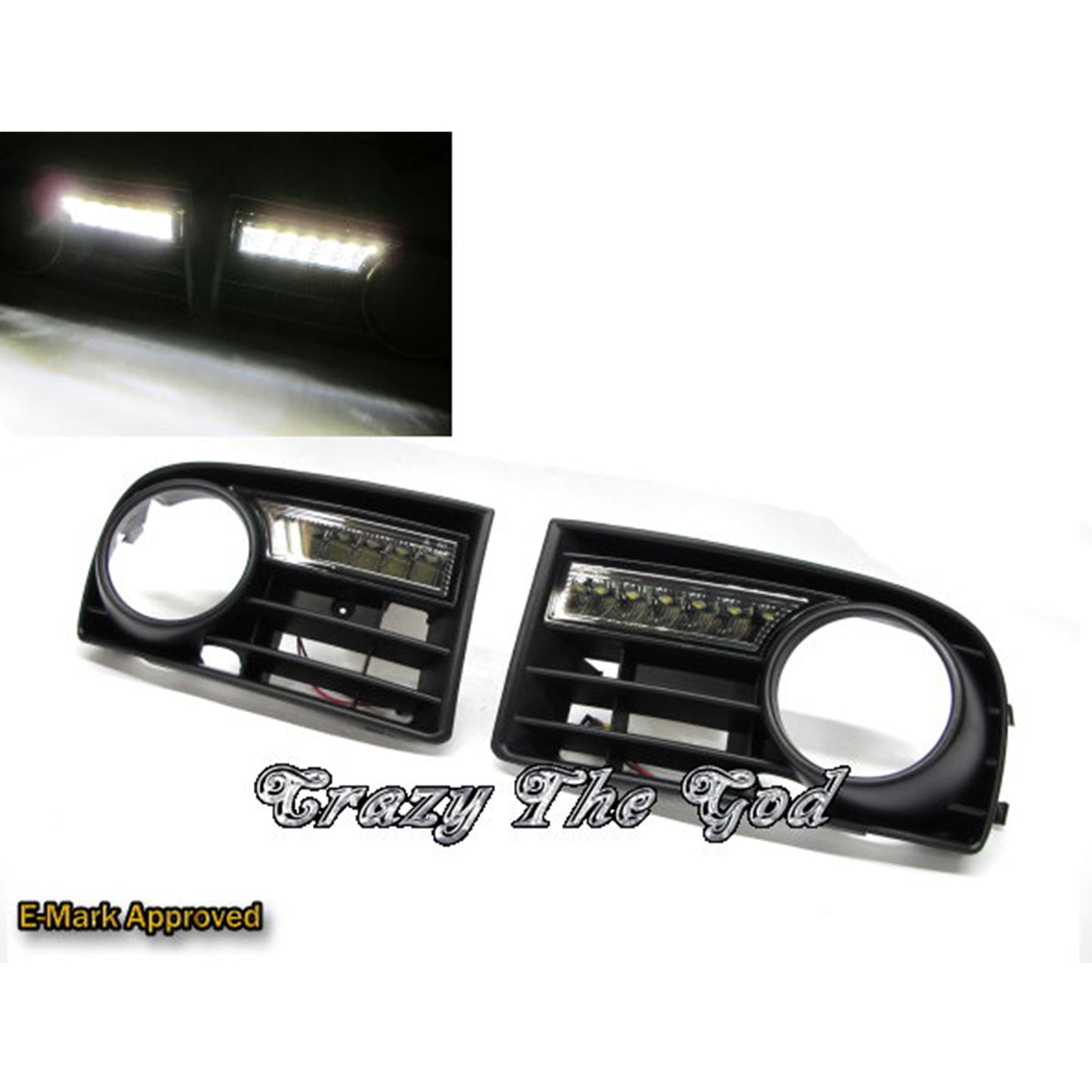 CrazyTheGod Rabbit 2004-2009 Hatchback/Wagon 3D/5D LED DRL Daytime Running Light Lamp Smoke for VW Volkswagen