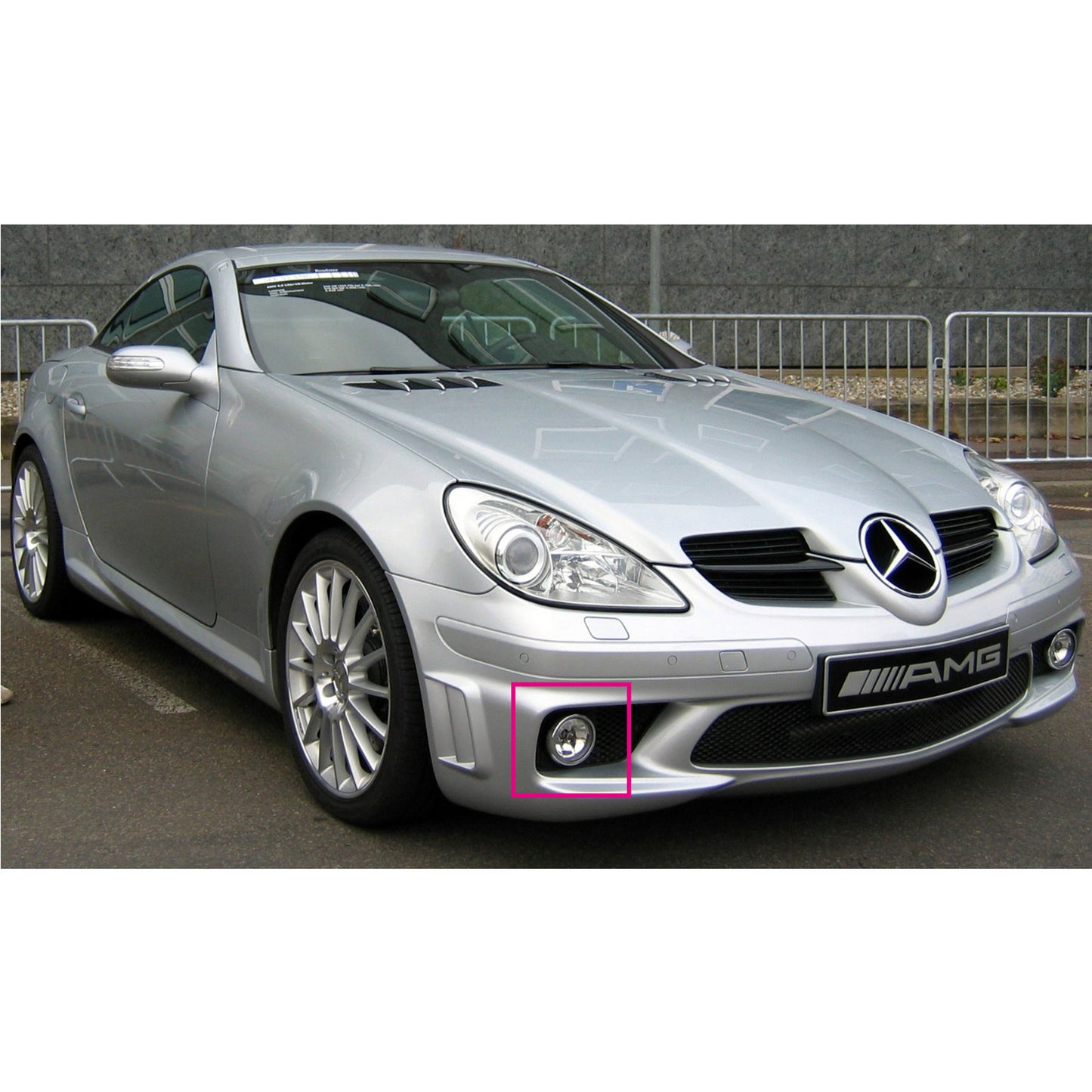 CrazyTheGod SLK-CLASS R171 SLK55 AMG 2004-2011 Coupe/Roadster 2D Projector Dual Beam Fog Light Lamp Black for Mercedes-Benz