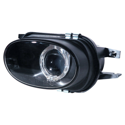 CrazyTheGod C-CLASS W203/CL203 SPORTCOUPE 2000-2007 Sedan/Wagon/Coupe/Roadster 2D/4D/5D Guide LED Angel-Eye Devil Eye Fog Light Lamp Black V2 for Mercedes-Benz