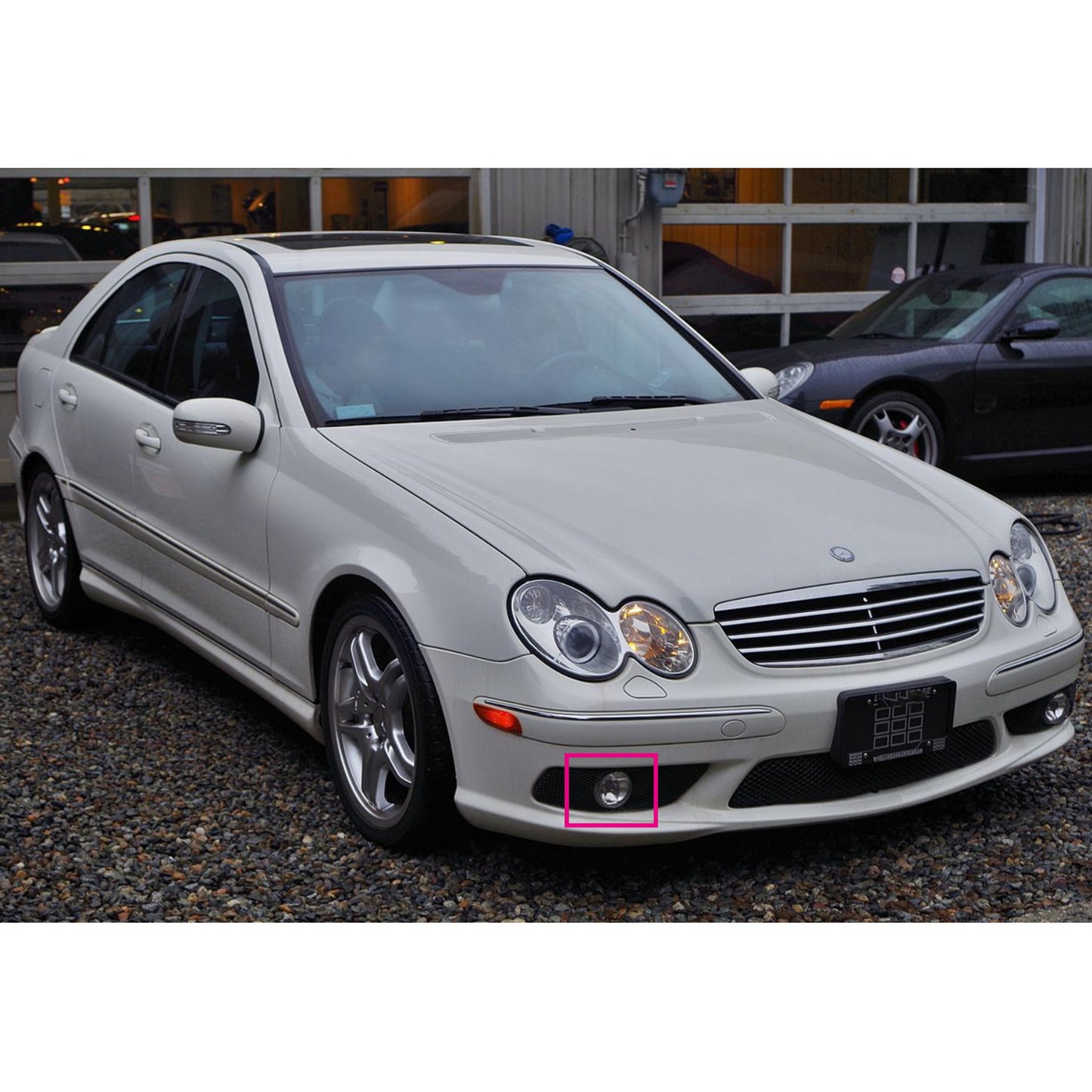 CrazyTheGod C-CLASS W203 C55 AMG 2004-2007 Sedan 4D Projector Dual Beam Fog Light Lamp Black for Mercedes-Benz