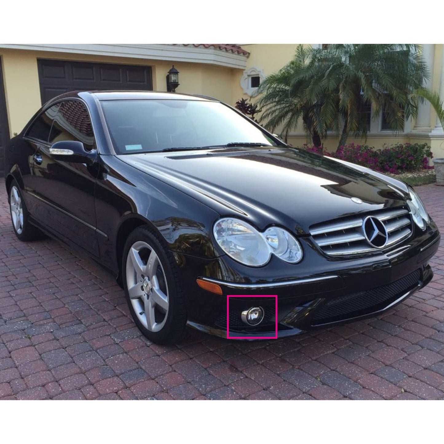 CrazyTheGod CLK-CLASS W209/C209 CLK55 AMG 2008-2011 Facelift Coupe/Convertible 2D Projector Dual Beam Fog Light Lamp Black for Mercedes-Benz