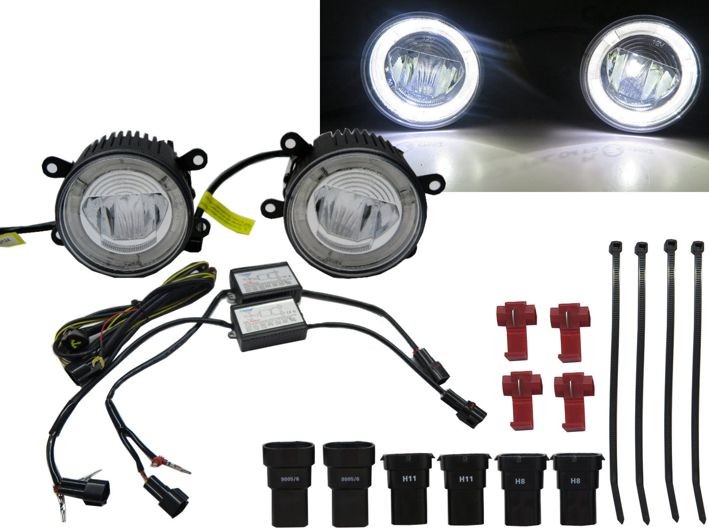 CrazyTheGod C-CROSSER 2007-2012 DRL LED GLASS Fog Light Lamp for CITROEN