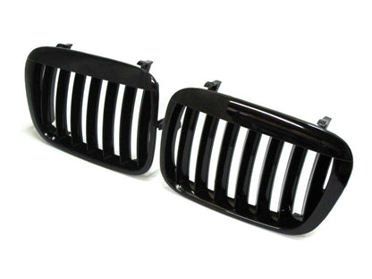 CrazyTheGod 3-Series E46 COMPACT 2000-2005 Hatchback 3D X5LOOK GRILLE/GRILL สีดำเงาสำหรับ BMW