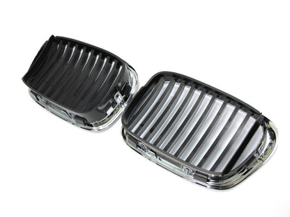 CrazyTheGod 5-Series E39 1995-2003 Sedan/Wagon 4D/5D M5Look GRILLE/GRILL Chrome/Black for BMW