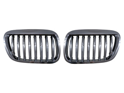 CrazyTheGod X5 E53 First generation 1999-2003 Pre-Facelift SUV 5D M6Look GRILLE/GRILL Chrome for BMW